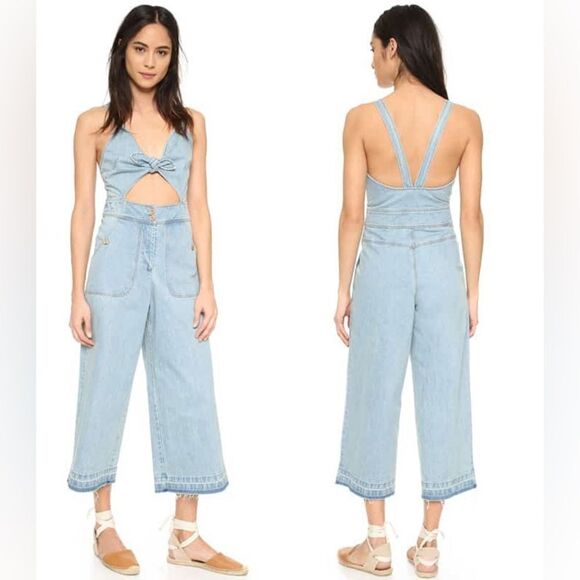 Saylor Nia denim Jumpsuit overall size small - Picture 15 of 15